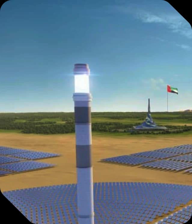 Solar power tower at the Mohammed bin Rashid Al Maktoum Solar Park